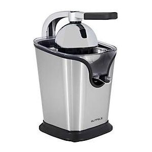 Citruspers Gutfels Juice 3020, snoerloos, vermogen 100 W, 2 opzetstukken, druppelstopfunctie, vulstandindicatie, B 180 x D 260 x H 280 mm, roestvrij staal