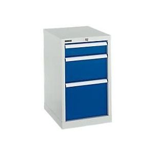 Schäfer Shop Select ladekast 18-27, 3 laden (H 100/200/300mm), tot 75 kg, B 411 x D 572 x H 700 mm, gentiaanblauw/lichtgrijs