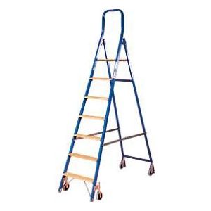 Trapladder, met wieltjes, 7 treden