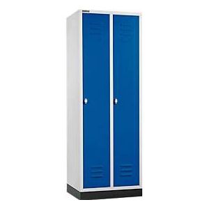 Schäfer Shop  Select Kledinglocker, met 2 compartimenten, met fitting, draaigrendelslot, lichtgrijs/gentiaanblauw