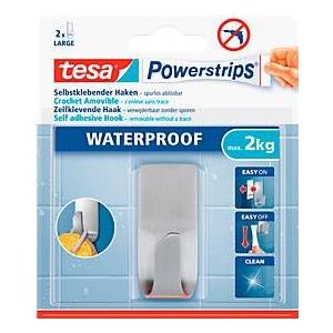 1x Tesa RVS haak waterproof Powerstrips - Klusbenodigdheden - Huishouden - Verwijderbare haken - Opplak haken 1 stuks