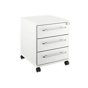 Schäfer Shop  Select Verrijdbaar ladeblok Moxxo IQ 333, 3 schuifladen, B 410 x D 495 x H 510 mm, afsluitbaar, wit