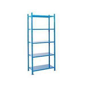 Legbordstelling-basissectie, m. 5 legborden van plaatstaal, B 1260 x D 600 x H 2500 mm