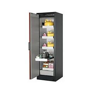 Veiligheidskast type 90 asecos Q-CLASSIC-90, scharnierende deur, links scharnierend, frontale verkeersrood, B 599 x D 615 x H 1953 mm