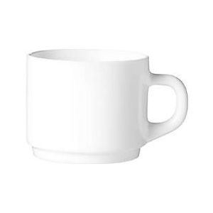 Arcoroc Everyday koffiekop 0,22 l gehard glas, wit, stapelbaar, H 65 mm - modern &amp; robuust, set van 6