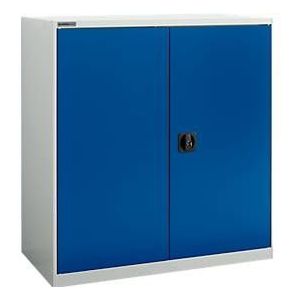 Draaideurkast Schäfer Shop Select MS-i 12409, plaatstaal, B 950 x D 400 x H 1215 mm, 3 OH, lichtgrijs/gentiaanblauw, tot 150 kg