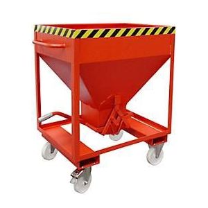 Silocontainer type SRE 375, schaarsluiting, inhoud 375 liter, gelakt, rood RAL 3000