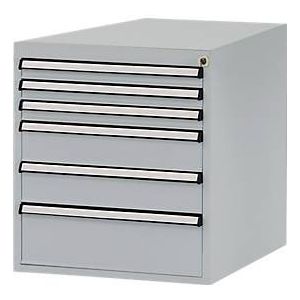 Manuflex onderbouw met schuifladen, voor werkbank Profi diepte 700 mm, aluminium zilver