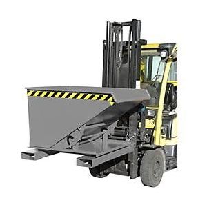 Kiepbak type 3S 600, draagvermogen 1000 kg, met 3-zijdige kiepfunctie, grijs RAL 7005