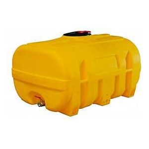 Tank - polyetheen - B 900 x D 1200 x H 900 mm - 600 l - met keerwand - geel
