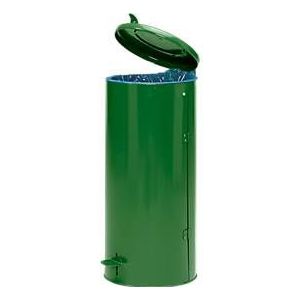 Afvalverzamelaar met voetpedaal Compact, 120 liter, Ø 500 x H 1000 mm, groen