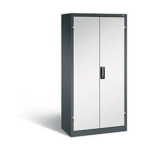 C+P Comfort acculaadkast met massieve plaatstalen deuren, H 1950 x B 930 x D 500 mm, antraciet/lichtgrijs