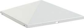 V-Deel deksel voor piramide asbak prullenbak, gesloten, piramidevormig, roestvrij staal, B 365 x D 345 x H 95 mm, zilver