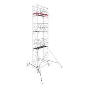Aluminium rolsteiger Stabilo serie 100, 200 kg/m, TV-gekeurd, geremde wielen, B 750 x D 2000 x H 8500 mm