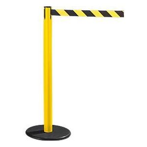 RS-GUIDESYSTEMS® afzetpaal met trekband GLA 28, geel, band zwart/geel