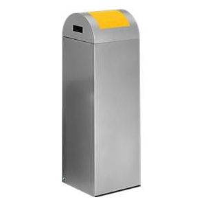 Zelfblussende afvalverzamelaar voor recycleerbaar afval 85R, zilver/geel