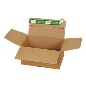 Grünmarie® verzenddozen, 234 x 169 x 60-125 mm, A5 formaat/variabele hoogte, automatische bodem, tot 20 kg, 100% recyclebaar, FSC® golfkarton, bruin, 25 st.
