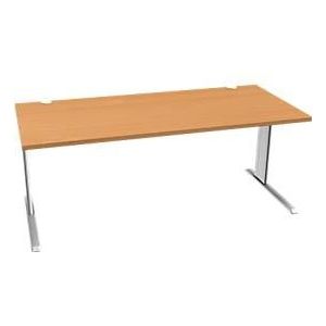 Schäfer Shop Pure Desk PLANOVA BASIC, rechthoekig, C-poot, B 1800 x D 800 x H 717 mm, beuken/wit + kabelgoot
