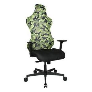 Topstar bureaustoel Sitness RS Sportcamouflage, met armleuningen, 3D-synchroonmechanisme, doorlopende zitting, hoofdsteun, groen/zwart