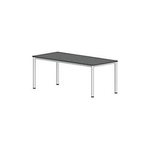 Bureautafel NEVADA, 4-poot, rechthoek, ronde buis, B 1800 x D 800 x H 740 mm, donkergrijs/wit