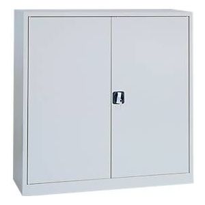 Stalen kast, in hoogte verstelbaar legbord, afsluitbaar, H 1000 mm, lichtgrijs/lichtgrijs