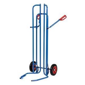 Bandenwagen Fetra 2032, tot 200 kg, voor maximaal 8 banden met Ø 450-750 mm, massief rubber, H 1510 mm, staal, glanzend blauw