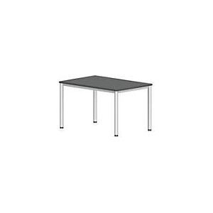 Bureautafel NEVADA, 4-poot, rechthoek, ronde buis, B 1200 x D 800 x H 740 mm, donkergrijs/wit