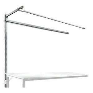 Opbouwframe met giek, Aanbouwtafel SPECIAAL werktafel-/werkbank UNIVERSAL/PROFI, 2000 mm, aluminium zilver