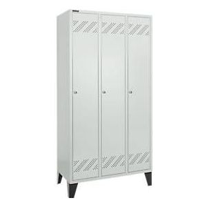 Schäfer Shop  Pure Kledinglocker, 3 compartimenten, cilinderslot, lichtgrijs/lichtgrijs