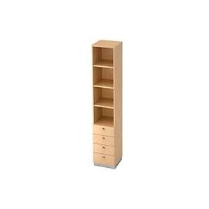 Combi-boekenkast 3 legborden + 4 laden, spaanplaat, B 400 x D 420 x H 2200 mm, ahorndecor