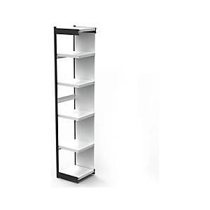 Stalen rek PROGRESS 2000, open hoekkast bouwdeel, achterwand, H 2250 x B 400 + D 300 mm, zilveren frame
