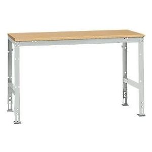 Manuflex basistafel UNIVERSAL Standaard, tafelblad multiplex, 1500 x 800, lichtgrijs