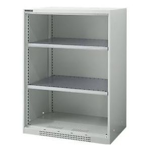 Schäfer Shop Genius FS vakkenkast, plaatstaal, met ventilatiegaten, B 810 x D 520 x H 1105 mm, 3 OH, lichtgrijs, tot 180 kg