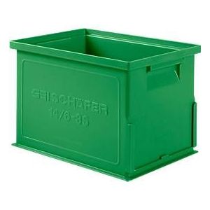 Stapelbak serie 14/6-3 S, van polypropeen, met handgreep,  L 310 x B  210 x H 197 mm, 9,3 l, groen