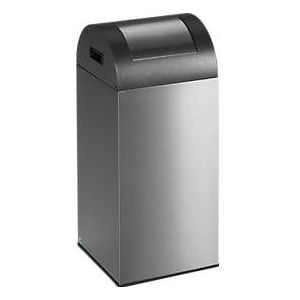 Zelfblussende afvalverzamelaar voor recycleerbaar afval 55R, antiekzilver/rvs