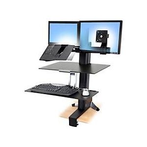 Ergotron WorkFit-S Dual voor 2 LCD-beeldschermen met werkblad