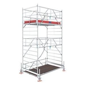 Aluminium rolsteiger Stabilo serie 500, 200 kg/m, TV-gekeurd, geremde wielen, L 2500 x B 1500 x H 5500 mm