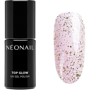 NÉONAIL - Top Coat Gel UV - Top Glow Gold Flakes - 7,2 ml - Nagellak - Glitter