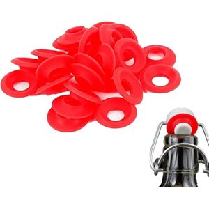 Rubberen afdichtingen - schommel flip topfles - bierfles afdichtingen - soda fles afdichtingen - 25 stuks (rood) .