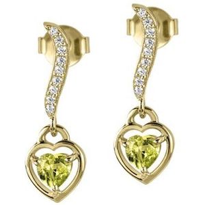 Jacques Lemans - Oorknopjes Sterling zilver verguld met Peridot - SE-O120G