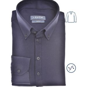 Ledûb slimfit longsleeve polo donkerblauw