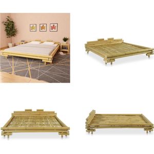 vidaXL Bedframe bamboe 180x200 cm - Bamboebed - Bamboebedden - Bamboe Bed - Bamboe Bedden