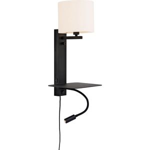 it's about RoMi Wandlamp Florence - Wit/Zwart - 24x22x52cm - Binnen Modern,Scandinavisch