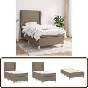 vidaXL Boxspring - Taupe - 80x200 cm - Inclusief Matrassen Boxspringbed - Boxsprings - Slaapkamer Meubels - Slaapcomfort - Taupecouleur