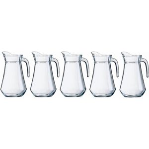 Glazen water karaffen - 5 stuks - 1 liter