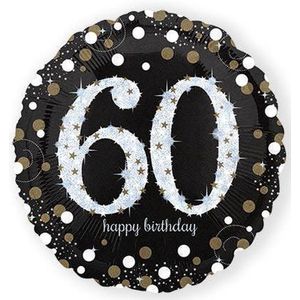 Glanzende Happy Birthday 60 jaar ballon - Feestdecoratievoorwerp