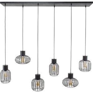 Hanglamp - Mix Metal Charcoal - 6-Lichts - 150x145x28cm - Giga Meubel