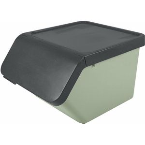 Sunware Sigma Home sorteer bak met deksel - afvalbak - groen - stapelbaar - 45L - 49 x 39 x 30 cm