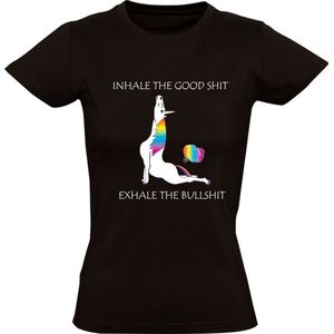 Unicorn Dames T-shirt | eenhoorn | scheet | grappig | regenboog | poep | stinkie | bah