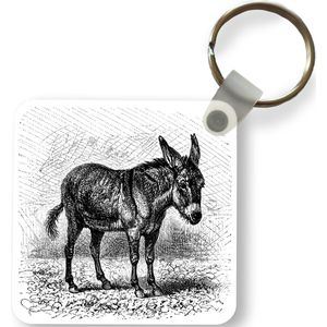 Sleutelhanger - Uitdeelcadeautjes - Een illustratie van een ezel - Plastic